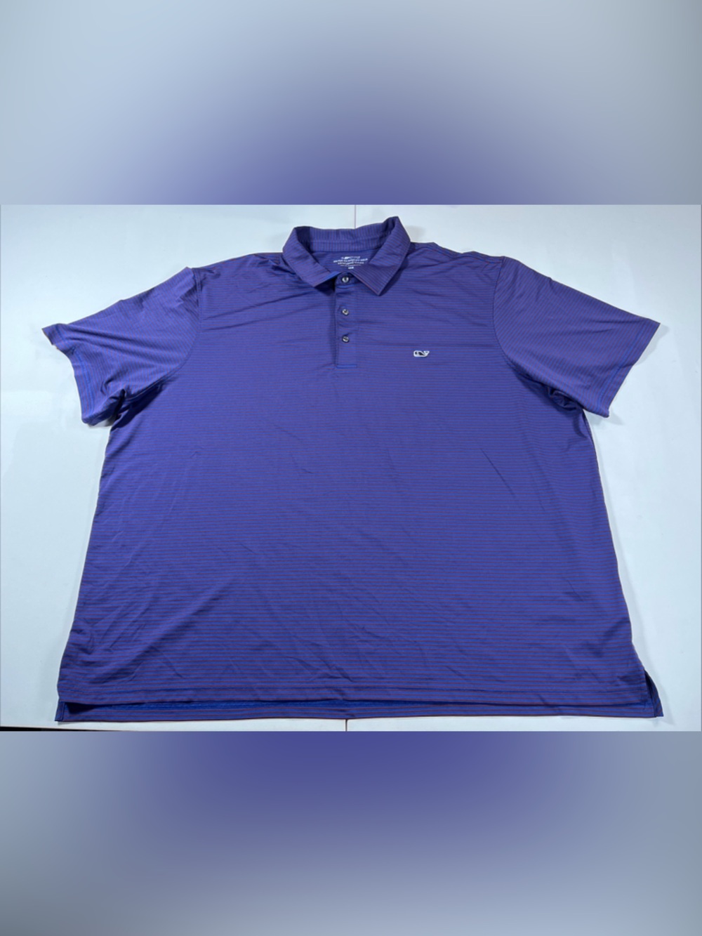Vineyard Vines Polo Shirt Blue Sankaty On The Go Performance Striped 4X Big
